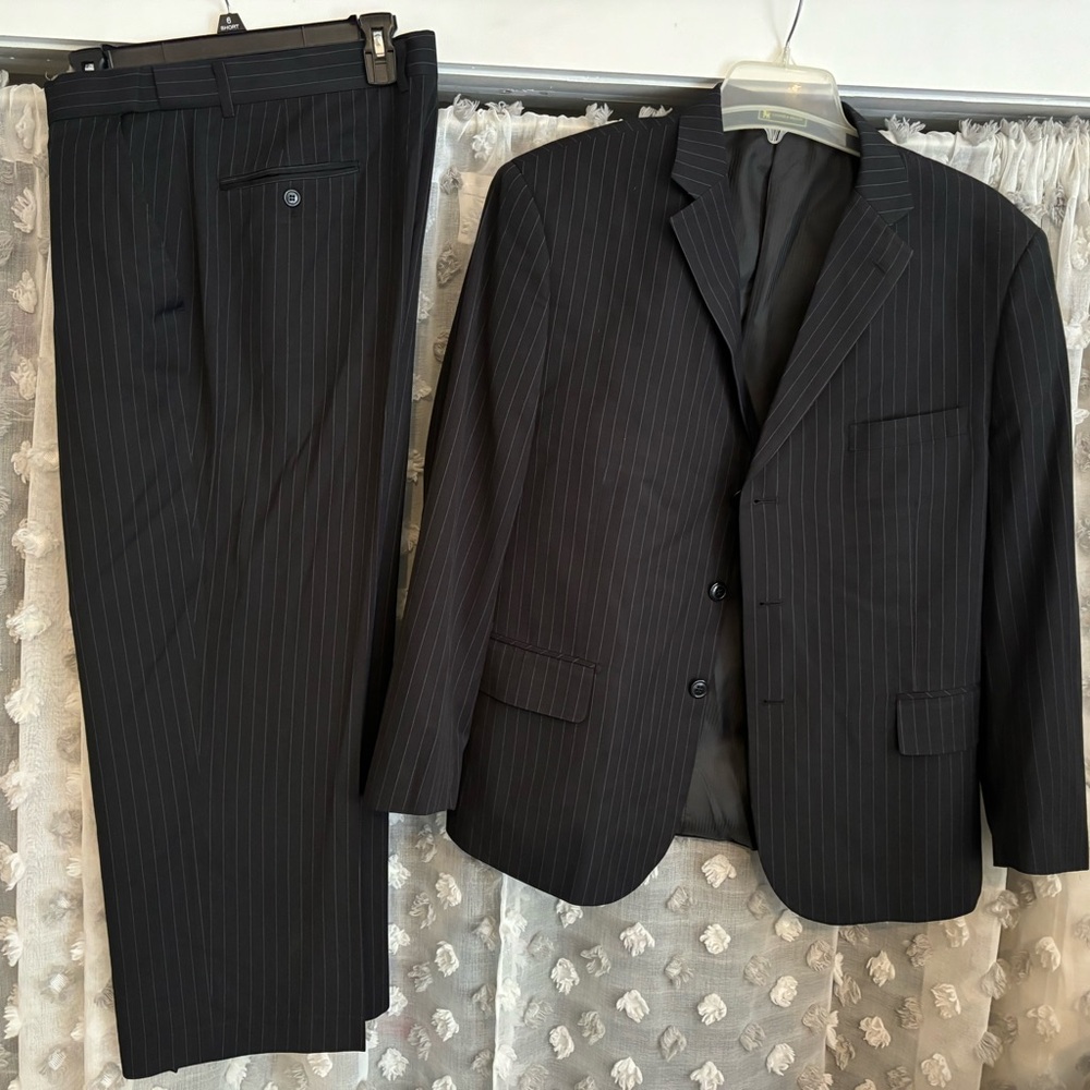 Cooper and Nelson black with white pinstripe set